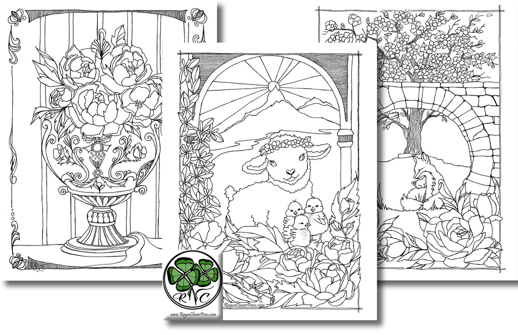 Easter Coloring book (8.5 x 11) hand drawn